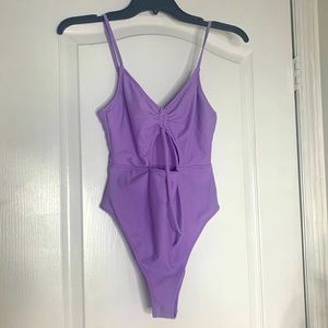 Purple one piece swimsuit